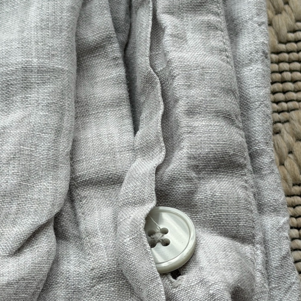 Restoration Hardware WASHED 100% LINEN TWIN DUVET COVER light gray 68″ × 86″ - Picture 10 of 12